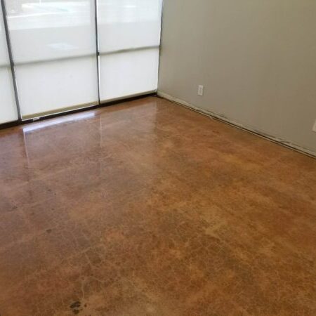 Stained polished concrete